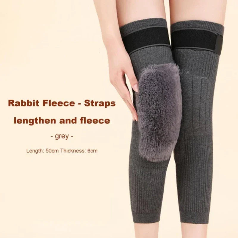 1 Pair Winter Wool Knee Pads – Thickened Warm Knee Protectors for Arthritis, Rheumatism & Cold Weather Support